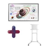 Samsung Flip Pro WM55B Flipchart 138,7 cm 55 Zoll + PureMounts PM-CART-80W Rollwagen rotierbar
