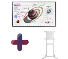 Samsung Flip Pro WM55B Flipchart 138,7 cm 55 Zoll + PureMounts PM-CART-80W Rollwagen rotierbar