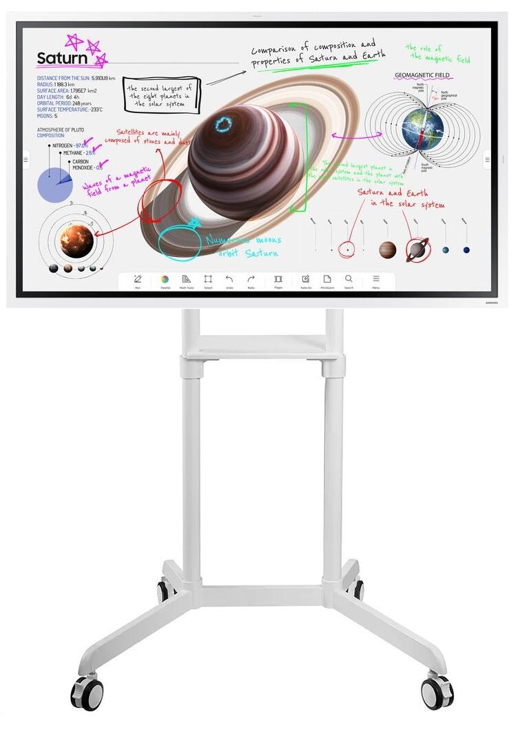 Samsung Flip Pro WM55B Flipchart 138,7 cm 55 Zoll inkl. PureMounts PM-CART-80W Rollwagen rotierbar video preview