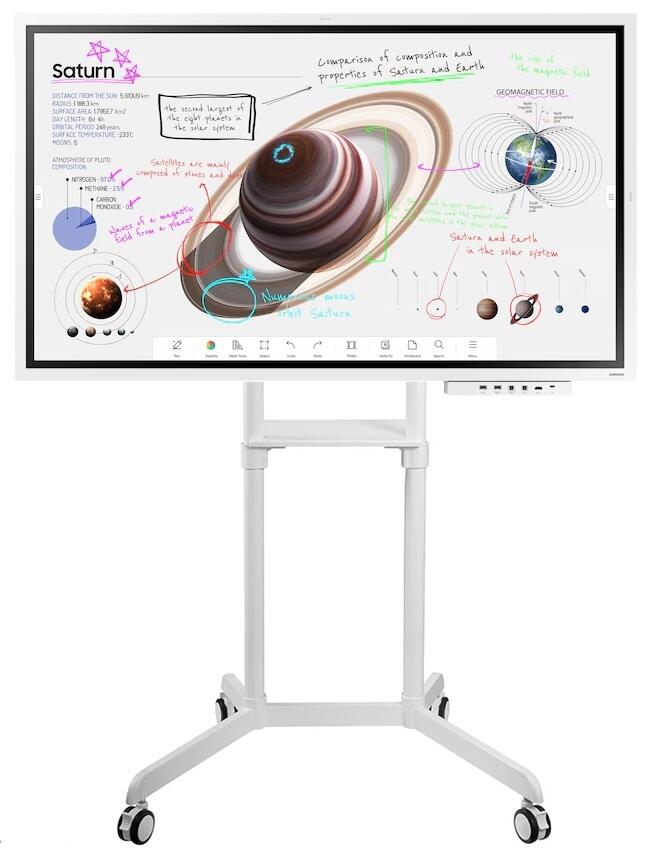 Samsung Flip Pro WM55B Flipchart 138,7 cm 55 Zoll inkl. PureMounts PM-CART-80W Rollwagen rotierbar & Tray CY-TF65BBC video preview