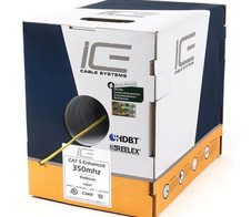 ICE Cable - Cat.5e Kabel, 350MHz, UTP, 24AWG, SBC, HDBaseT, 305m Pulloutbox, Farbe: gelb