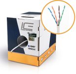 ICE Cable - Cat.5e Kabel, 350MHz, FTP, 24AWG, SBC, 305m Pulloutbox, Farbe: blau