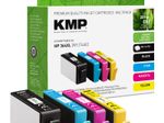 KMP schwarz, cyan, magenta, gelb Druckerpatronen kompatibel zu HP 364XL (N9J74AE), 4er-Set