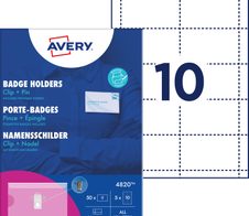 AVERY Zweckform Namensetiketten transparent/weiß 90 mm x 54 mm