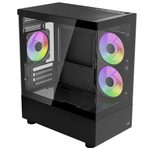AeroCool PC Gehäuse Viewport Mini V2 ARGB Mini-Tower Schwarz