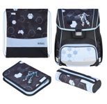 herlitz Schulranzen-Set Loop Plus Cyber Soccer grün 17,0 l