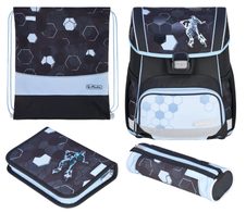 herlitz Schulranzen-Set Loop Plus Cyber Soccer grün 17,0 l