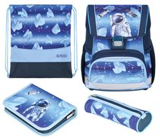 herlitz Schulranzen-Set Loop Plus Cosmic Explorer grün 17,0 l