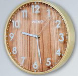 PEWETA Funkwanduhr mit Zahlen Ø 30 cm braun Holz