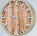 PEWETA Funkwanduhr Ø 30 cm braun Holz