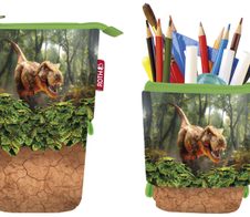 ROTH Schlampermäppchen T-Rex Welt grün/braun