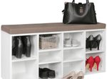 WOHNLING Schuhbank mit Sitzauflage weiß Flurbank 103,5 x 53 x 30 cm