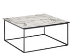 WOHNLING WL6.233 Couchtisch Marmor Optik Weiß 80 cm x 38 cm  x 80 cm