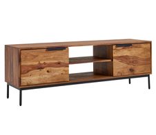 WOHNLING Lowboard Sheesham Massivholz 147x51x38 cm