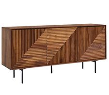 WOHNLING Sideboard 148x72x40 cm Sheesham Massivholz / Metall