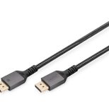 Digitus Premium DisplayPort Anschlusskabel, Typ DP St/St, 2.0m, AluGehäuse,vergoldet,UHD 8K,DP 1.4,sw