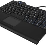 KeySonic KSK-3210ELU kabelgebundene Super-Mini Tastatur mit Touchpad - QWERTZ DE - schwarz