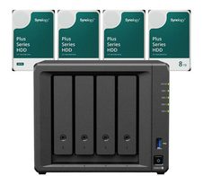 Synology DS925+ DiskStation + 32TB 4x Synology Plus 3.5" SATA 6Gb/s Festplatte 8 TB