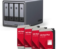 Ugreen NASync DXP4800 Plus + Western Digital Festplatte 32 TB (4 x 8 TB)