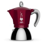 Bialetti Moka Induktion - Espressokocher mit Bi-Layer-Kessel - rot - für 2 Tassen
