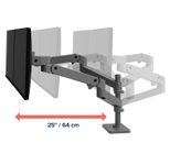 Ergotron LX Pro Monitor Tischhalterung - für 2 LCD-Displays - Dunkelgrau