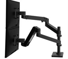 Ergotron LX Pro Monitor Tischhalterung - für 2 LCD-Displays - Schwarz