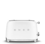 SMEG Toaster 2-Schlitz kompakt 50's Style TSF01WHMEU, Weiß, Matt