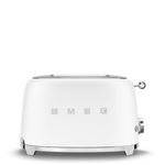 SMEG Toaster 2-Schlitz kompakt 50's Style TSF01WHMEU, Weiß, Matt