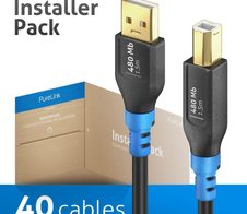 PureLink FlexInstall USB-A auf USB-B Kabel USB 2.0 480Mbps 1.50m - Installer Pack 40 Stk.