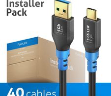 PureLink FlexInstall USB-C auf USB-A Kabel USB 3.0 5Gbps 1.50m - Installer Pack 40 Stk.