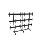 edbak Mobiler Video-Wall Trolley, Modular 3x3 für 49-57" Bildschirme, Querformat