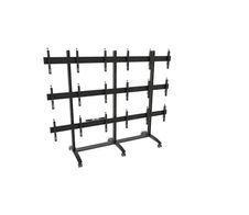 edbak Mobiler Video-Wall Trolley, Modular 3x3 für 49-57" Bildschirme, Querformat