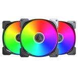 Montech Lüfter 3er Pack HP140 ARGB PWM 140mm, Schwarz