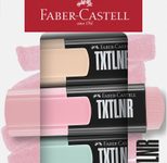 FABER-CASTELL TXTLNR Pastell Textmarker schwarz 1.0 - 5.0 mm Schreibfarbe: Mehrfarbig