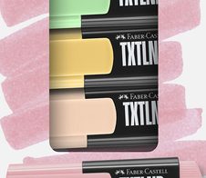 FABER-CASTELL TXTLNR Pastell Textmarker schwarz 1.0 - 5.0 mm Schreibfarbe: Mehrfarbig