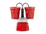Bialetti Mini Express - Espressokocher-Set - rot + 2 Becher in rot