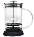 Bialetti Cappuccinatore Milchaufschäumer - für die Mikrowelle - silber/schwarz - Borosilikat-Glas - 500ml