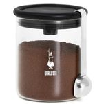 Bialetti Kaffee-Aromabehälter aus Glas - für 250g Kaffee - Deckel mit Standvorrichtung - inkl. Löffel