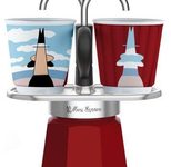 Bialetti Mini Express - Espressokocher-Set - rot + 2 Becher aus Arte Collection René Magritte
