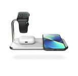 Zens Dual+Watch Kabelloses Aluminium-Ladegerät Weiß