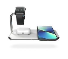 Zens Dual+Watch Kabelloses Aluminium-Ladegerät Weiß