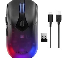 Lenovo Legion M410 kabellose, kabelgebundene Gaming Maus - Schwarz, durchsichtig