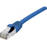Exertis Connect Patchkabel Cat. 6A, S/FTP (PiMF), halogenfrei, mit Rastnasenschutz, blau, 0,15 m