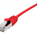 Dexlan Patchkabel Cat. 6A,  S/FTP (PiMF), ultradünn, halogenfrei, mit Rastnasenschutz, rot, 0,5 m