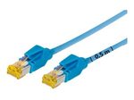 Tecline Patchkabel Cat. 6A (ISO/IEC), S/FTP, halogenfrei, mit Rastnasenschutz, blau, 5,0 m