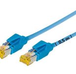 Tecline Patchkabel Cat. 6A (ISO/IEC), S/FTP, halogenfrei, mit Rastnasenschutz, blau, 5,0 m