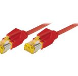 Tecline Patchkabel Cat. 6A (ISO/IEC), S/FTP (PiMF), halogenfrei, mit Rastnasenschutz, rot, 25,0 m