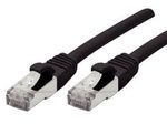 Exertis Connect Patchkabel Cat. 6A, S/FTP (PiMF), halogenfrei, mit Rastnasenschutz, schwarz, 1,0 m