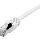Exertis Connect Patchkabel Cat. 6A, S/FTP (PiMF), halogenfrei, mit Rastnasenschutz, weiß, 1,5 m