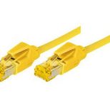 Tecline Patchkabel Cat. 6A (ISO/IEC), S/FTP, halogenfrei, mit Rastnasenschutz, gelb, 1,5 m